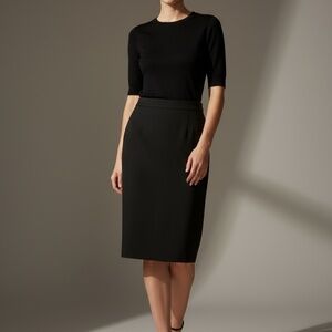 Anthropologie Essential Pencil Skirt Black Cotton